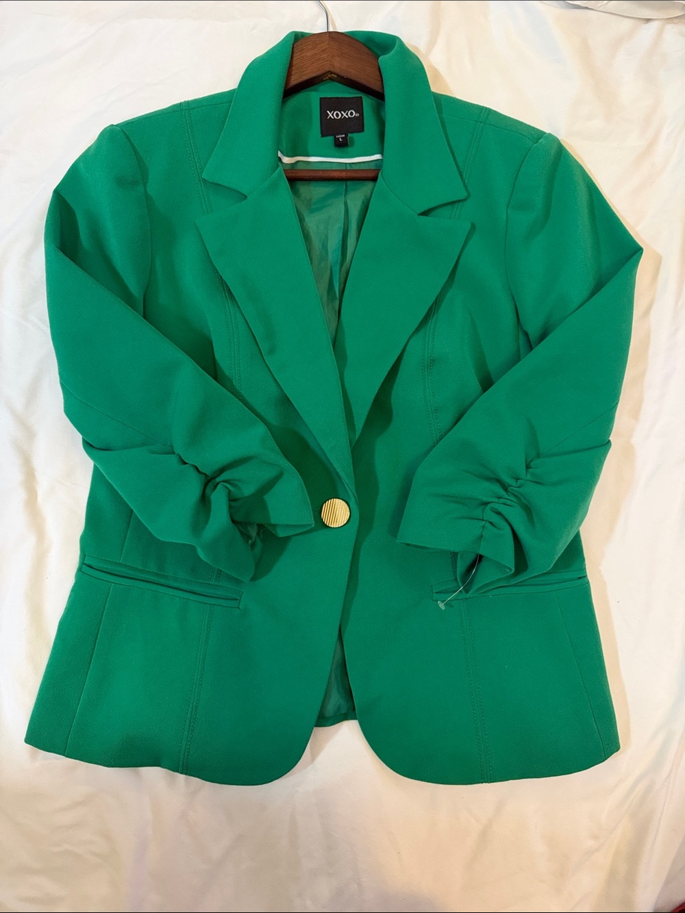 XOXO Emerald Green Single-Button Blazer